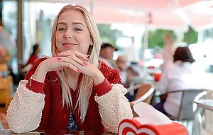 Shameless upskirt addict shows her panties and pussy in public